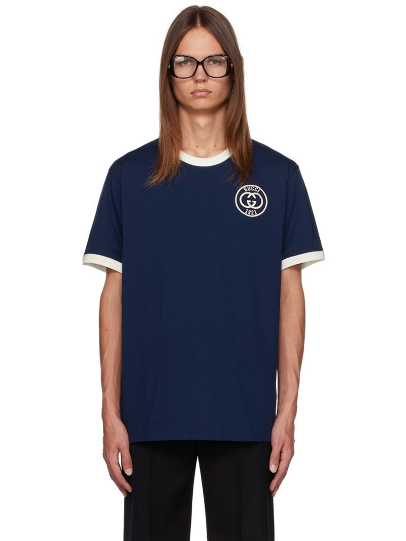 Interlocking G logo-embroidered cotton T-shirt 1