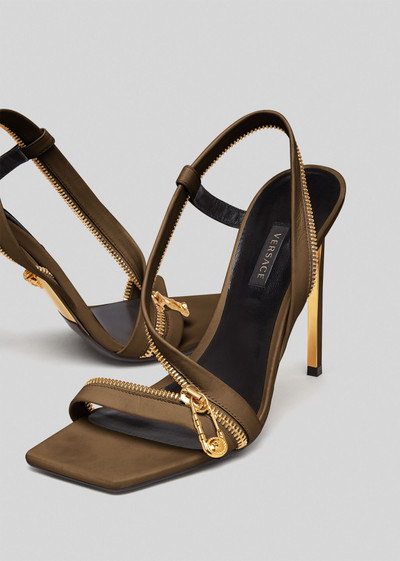 VERSACE Safety Pin Leather Sandals outlook