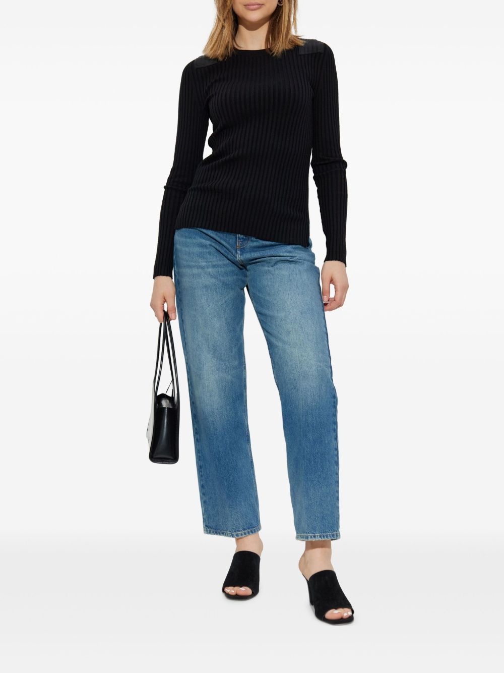 ribbed long-sleeve top - 2