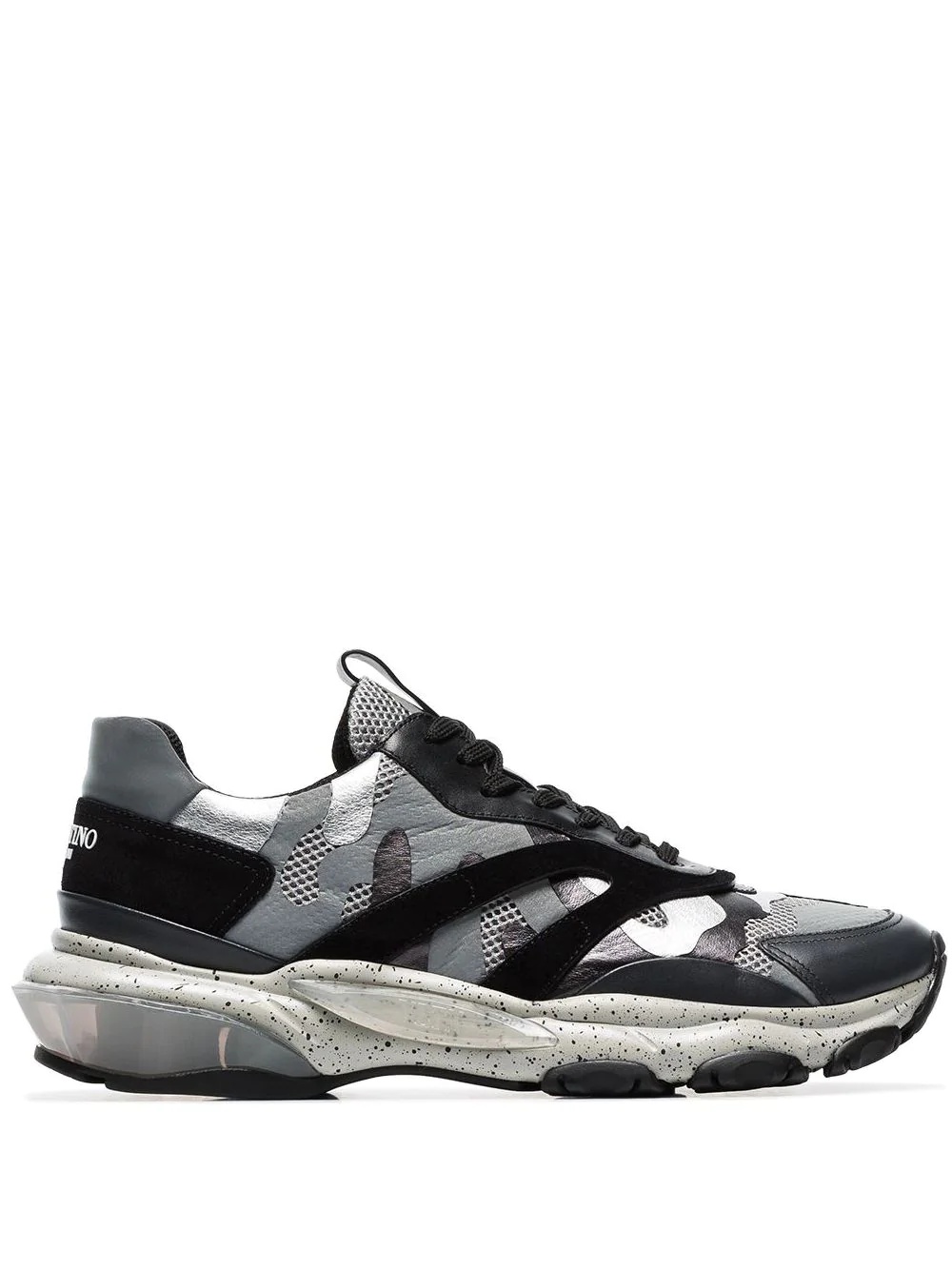 grey Bounce camo print leather sneakers - 1