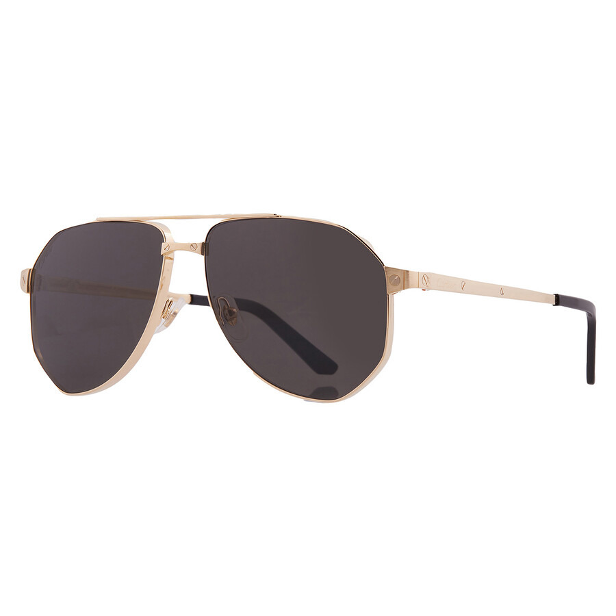 Cartier Santos de Cartier Polairzed Smoke Pilot Men's Sunglasses CT0461S 001 60 - 2