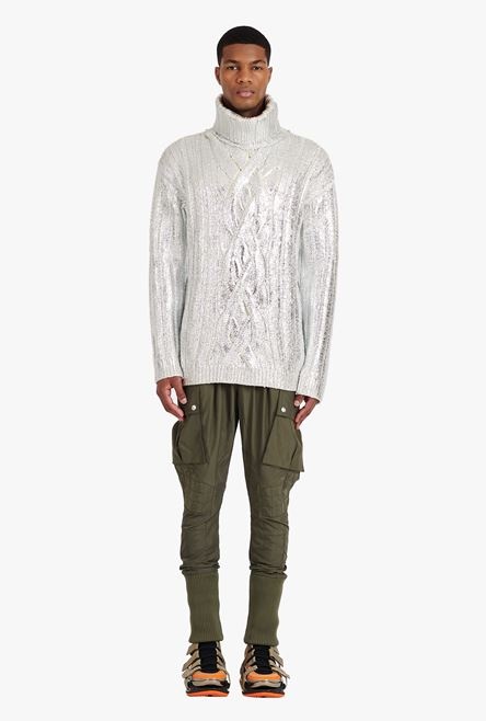 Silvery wool turtleneck sweater - 4
