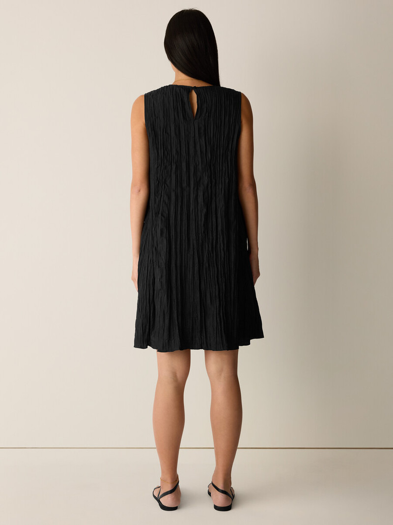 Crushed Silk Round Neck Dress 4