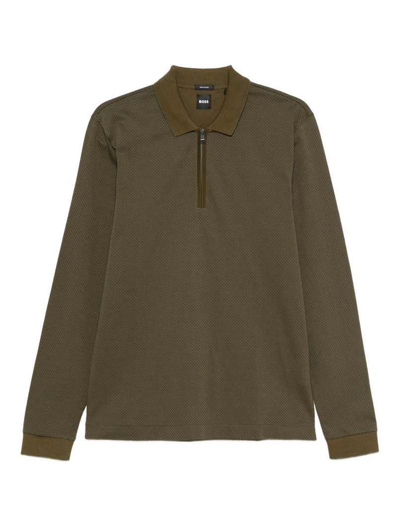 zip-up polo shirt 1