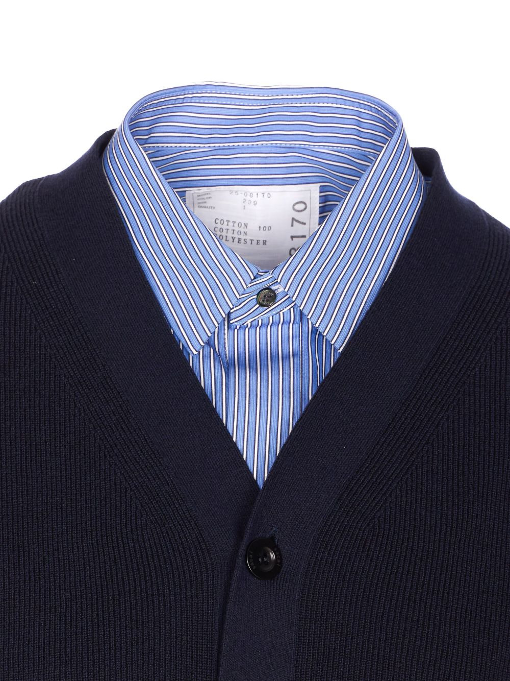 button-front striped shirt cardigan - 4
