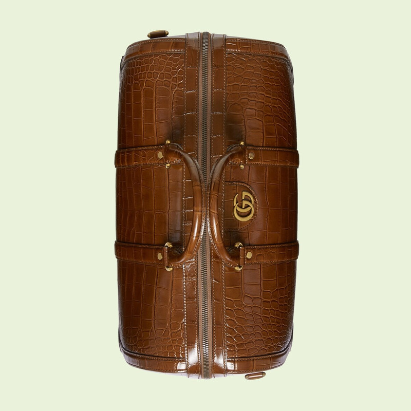 Crocodile duffle bag with Double G 6