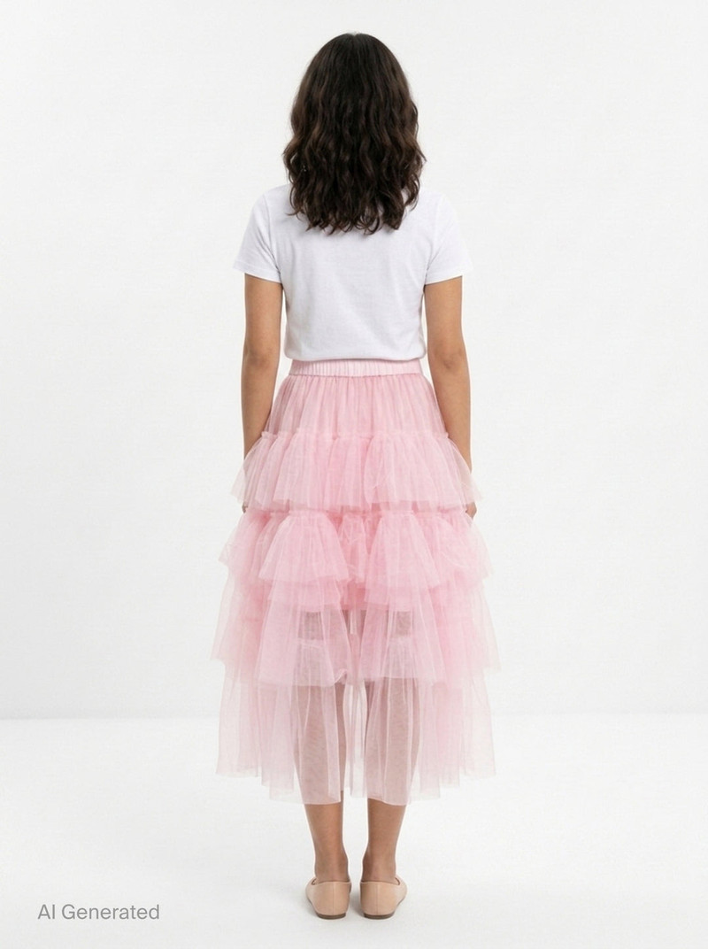 Long Tiered Tulle Skirt 5