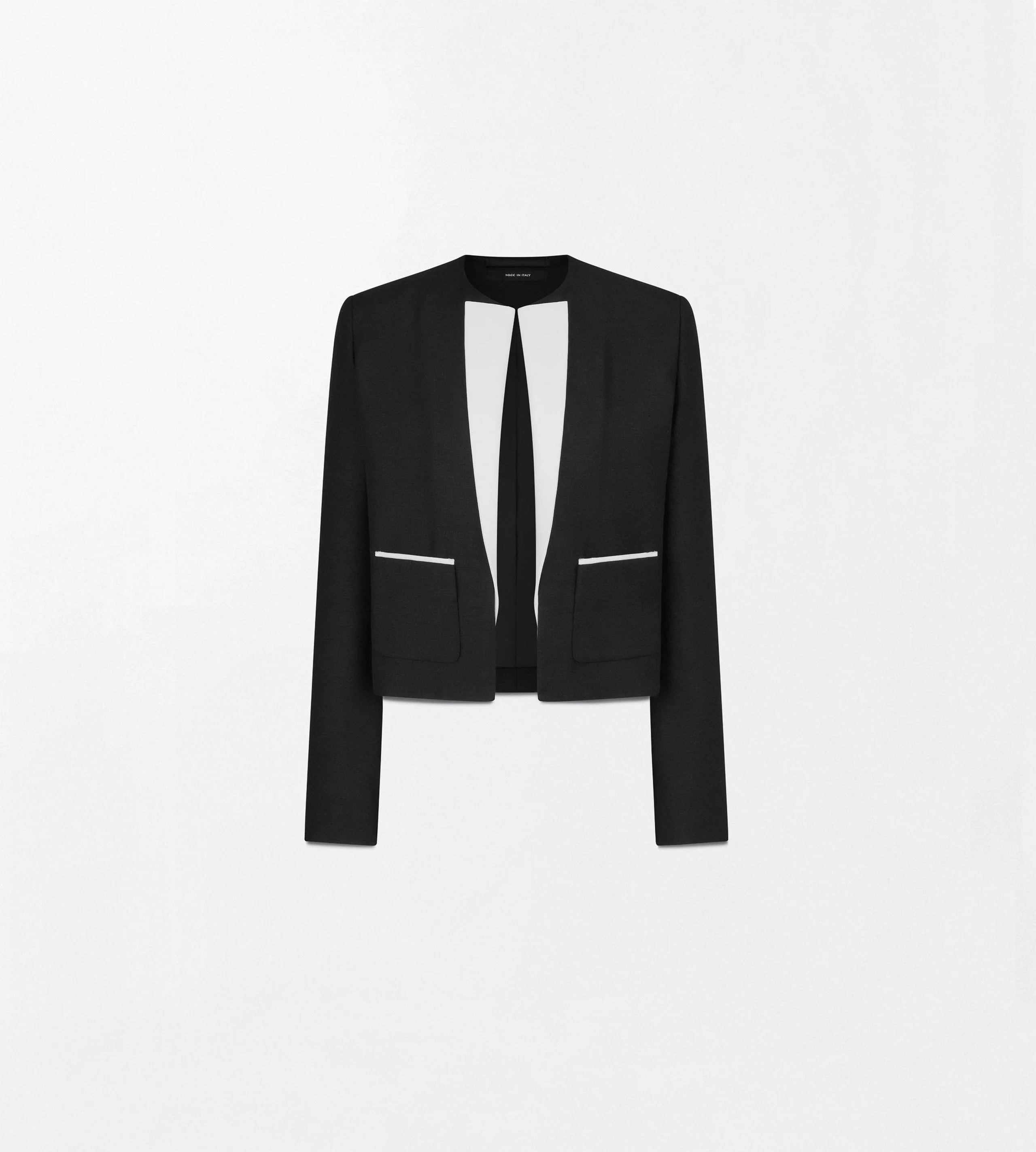 WOOL SILK RADZIMIR SPENCER JACKET WITH CONTRAST DETAILS - 1