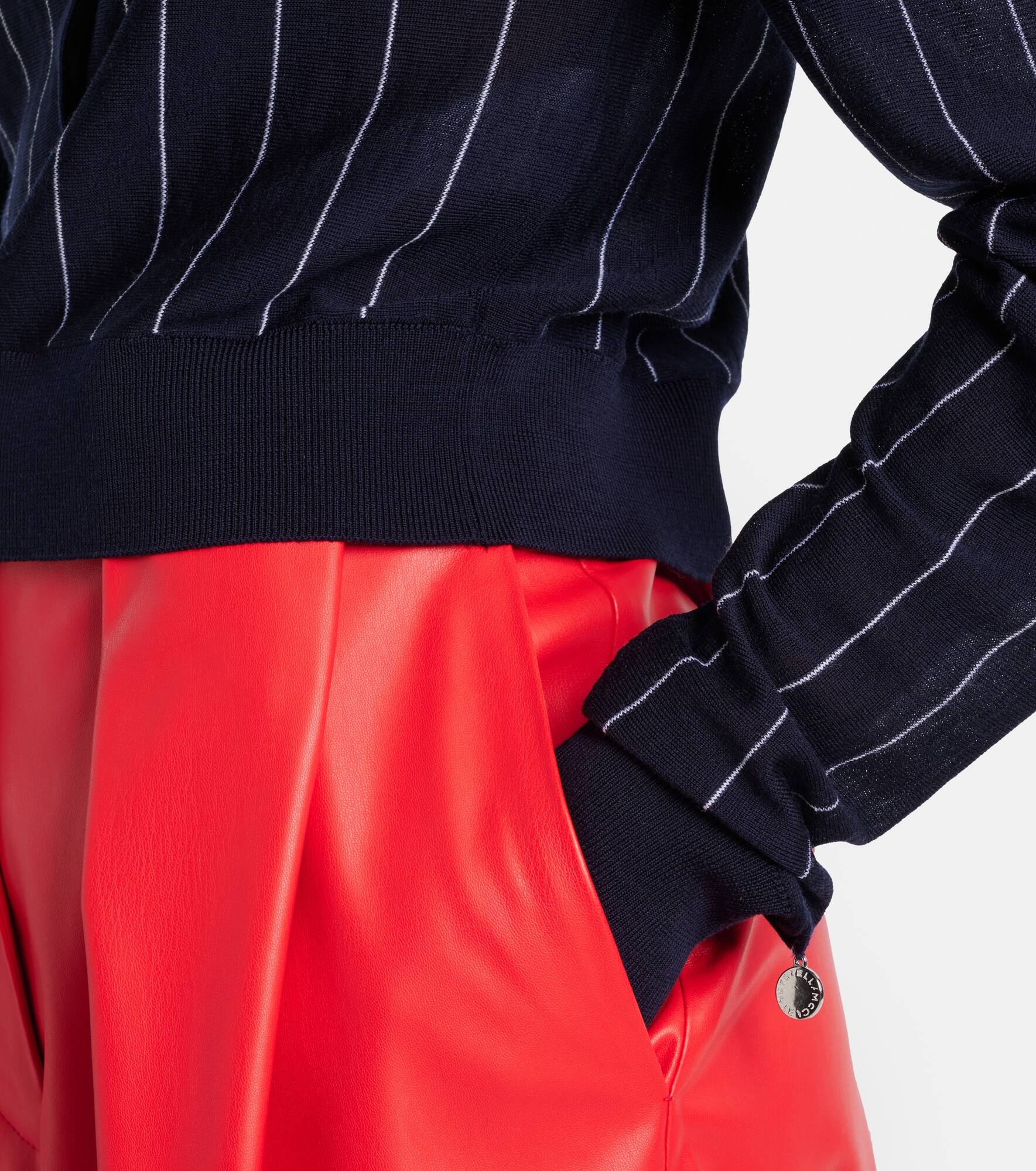 Pinstripe wool polo sweater - 5