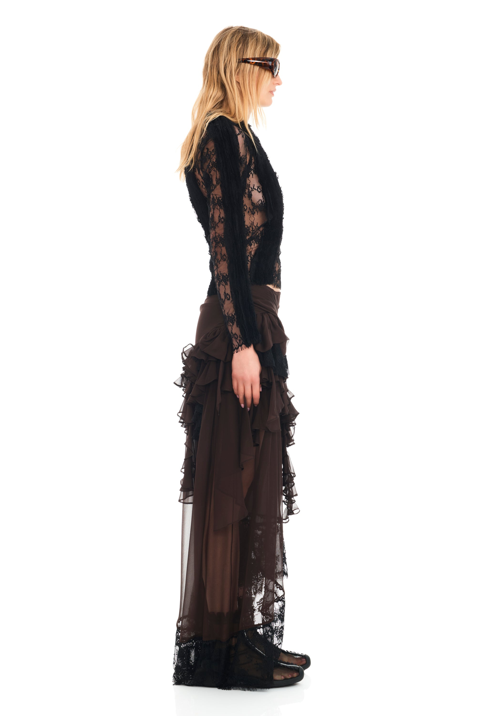 BLACK WAVY DANDELION TOP - 3