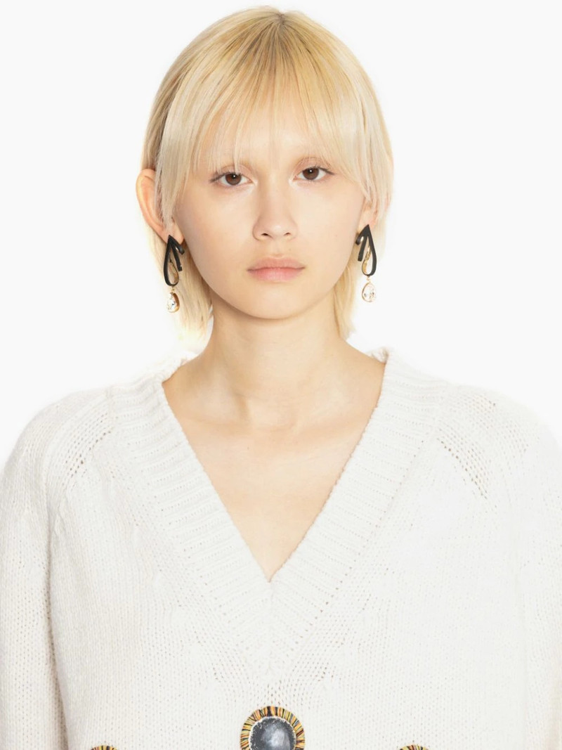 JW Anderson CRYSTAL DROP RIBBON EARRINGS outlook