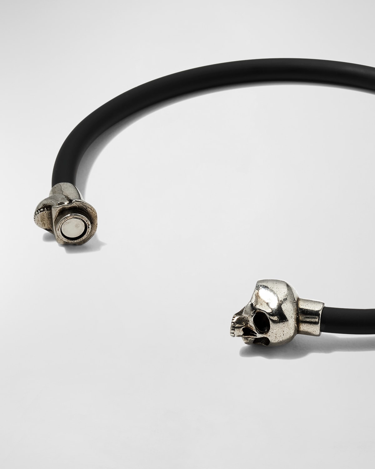Alexander McQueen Men's Rubber Cord Skull Bracelet | REVERSIBLE