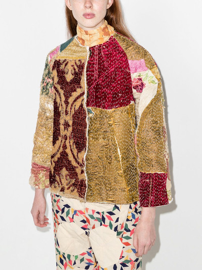 By Walid Ilana patchwork textured jacket outlook