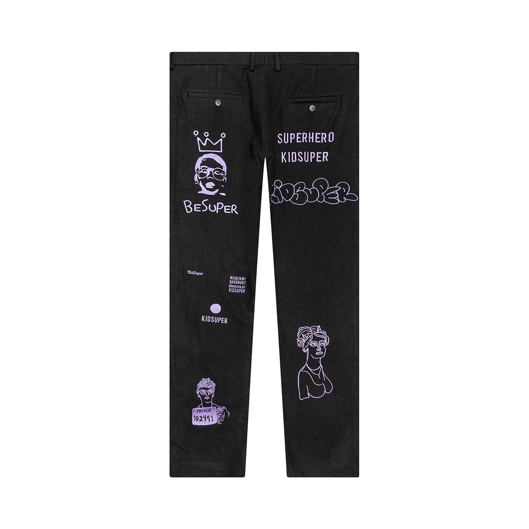 KidSuper Embroidery Suit Bottom 'Black' - 2
