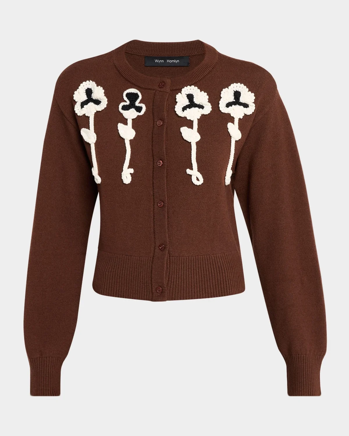 Pansy Appliqué Cardigan - 1