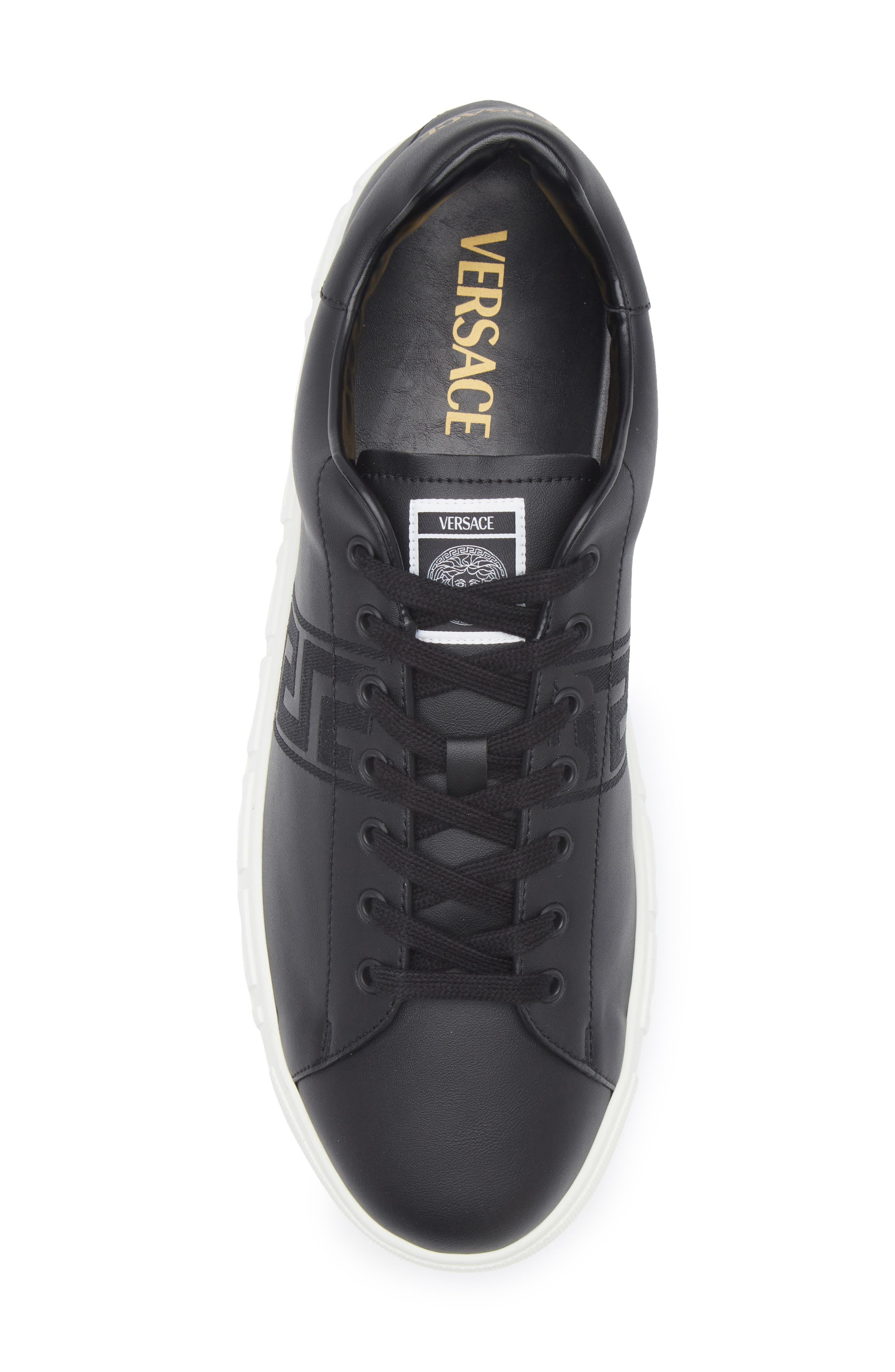 Versace Barocco Greca Jacquard Low Top Sneaker in Black Black at Nordstrom - 5