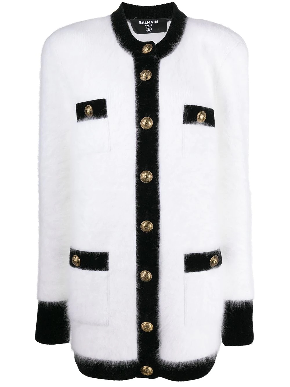 single-breasted knitted short coat - 1