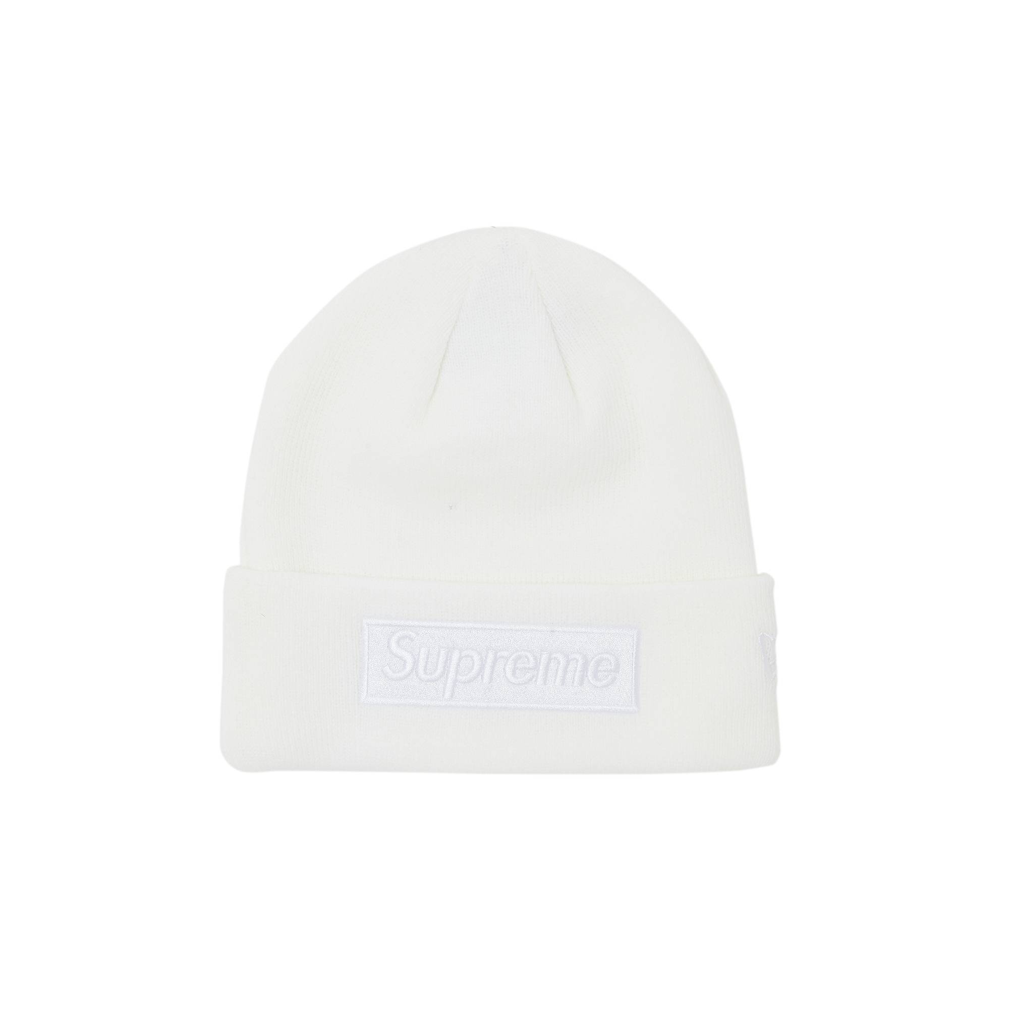 Supreme x New Era Box Logo Beanie 'White' - 1