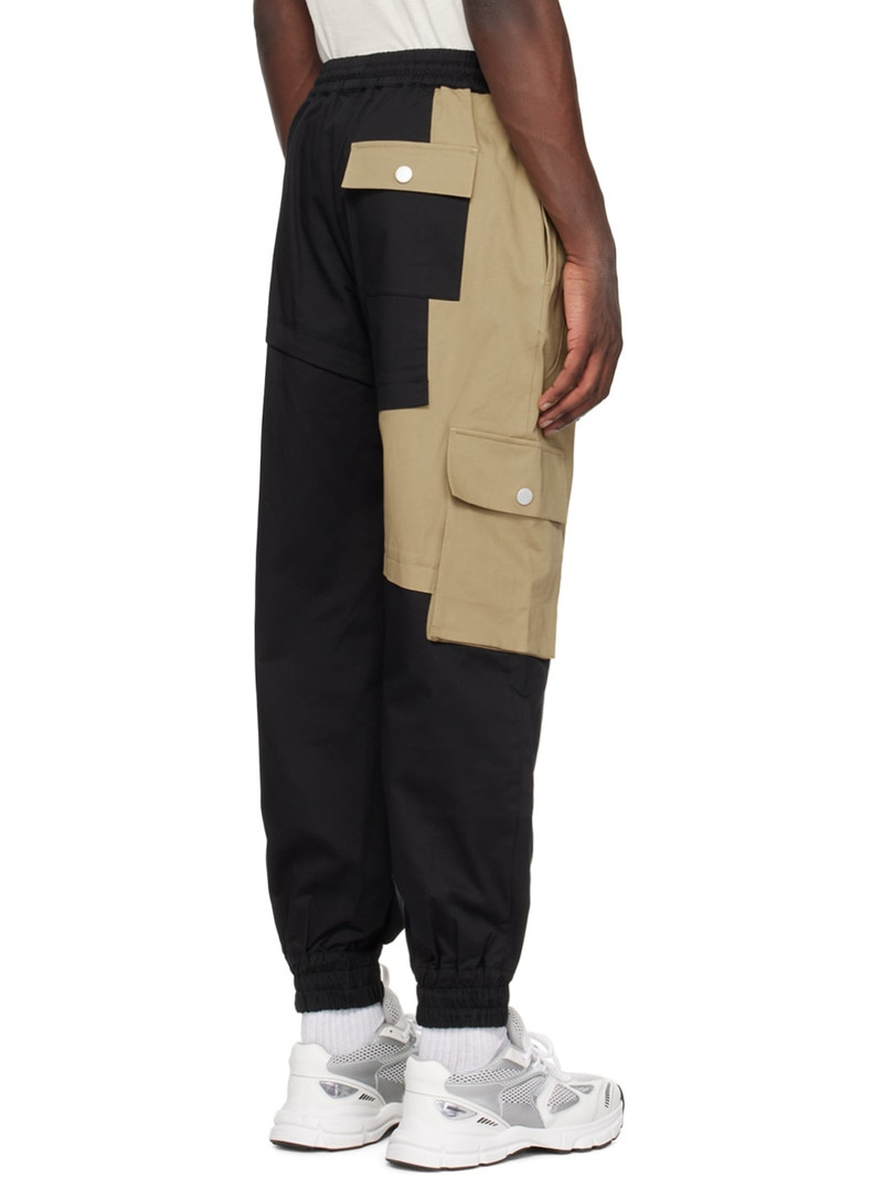 Black & Khaki Paneled Cargo Pants 3