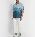 Camp-Collar Dégradé Nep Silk Shirt - 7