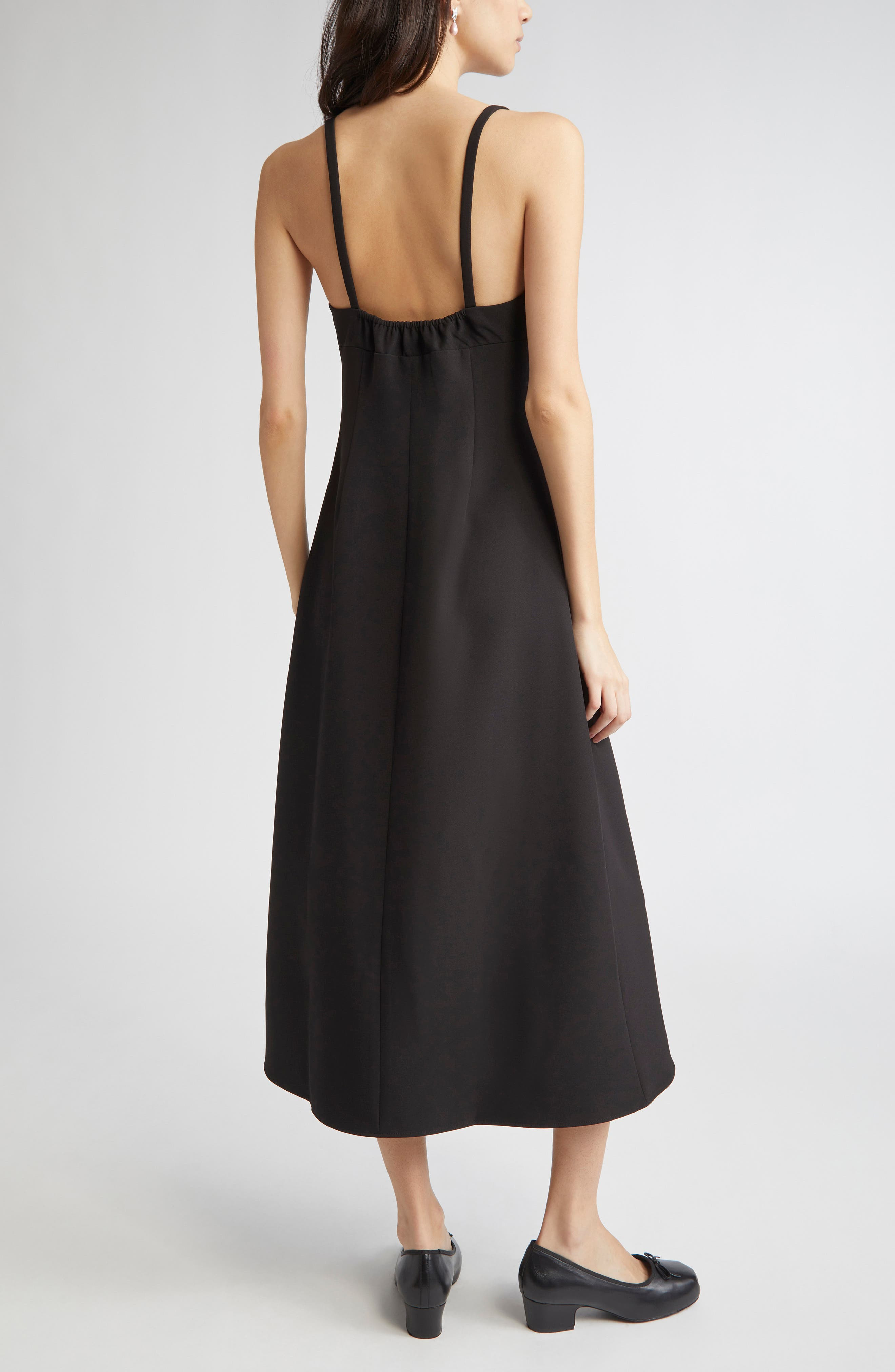 Sandy Liang Pilton Rosette Midi Dress in Black at Nordstrom - 2