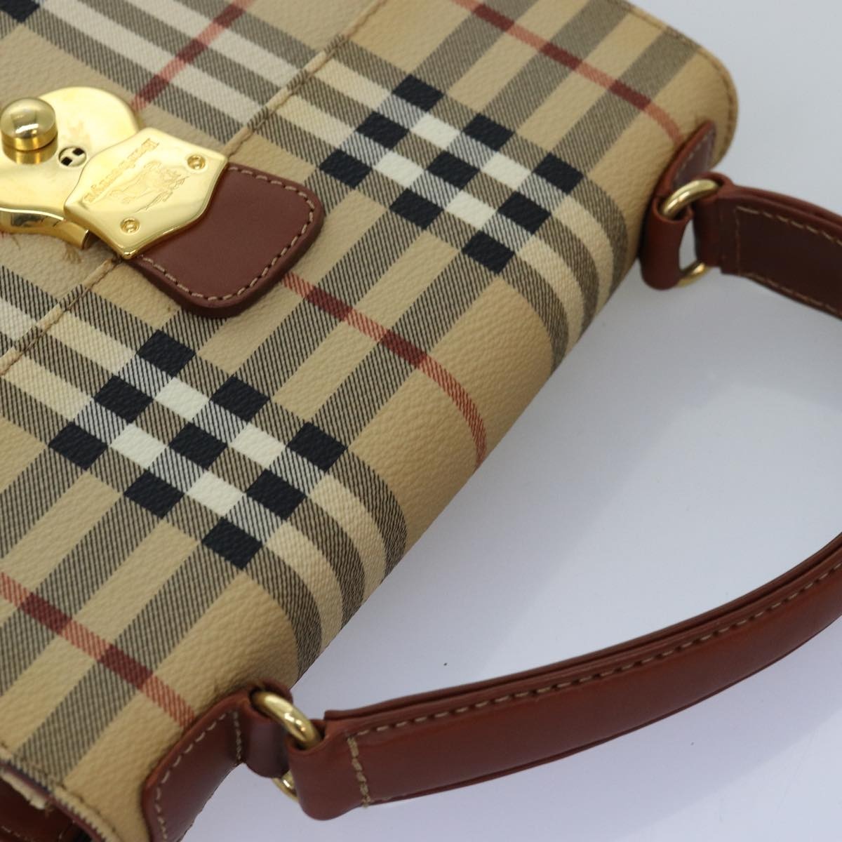 Burberry Nova Check Hand Bag Pvc Beige - 6
