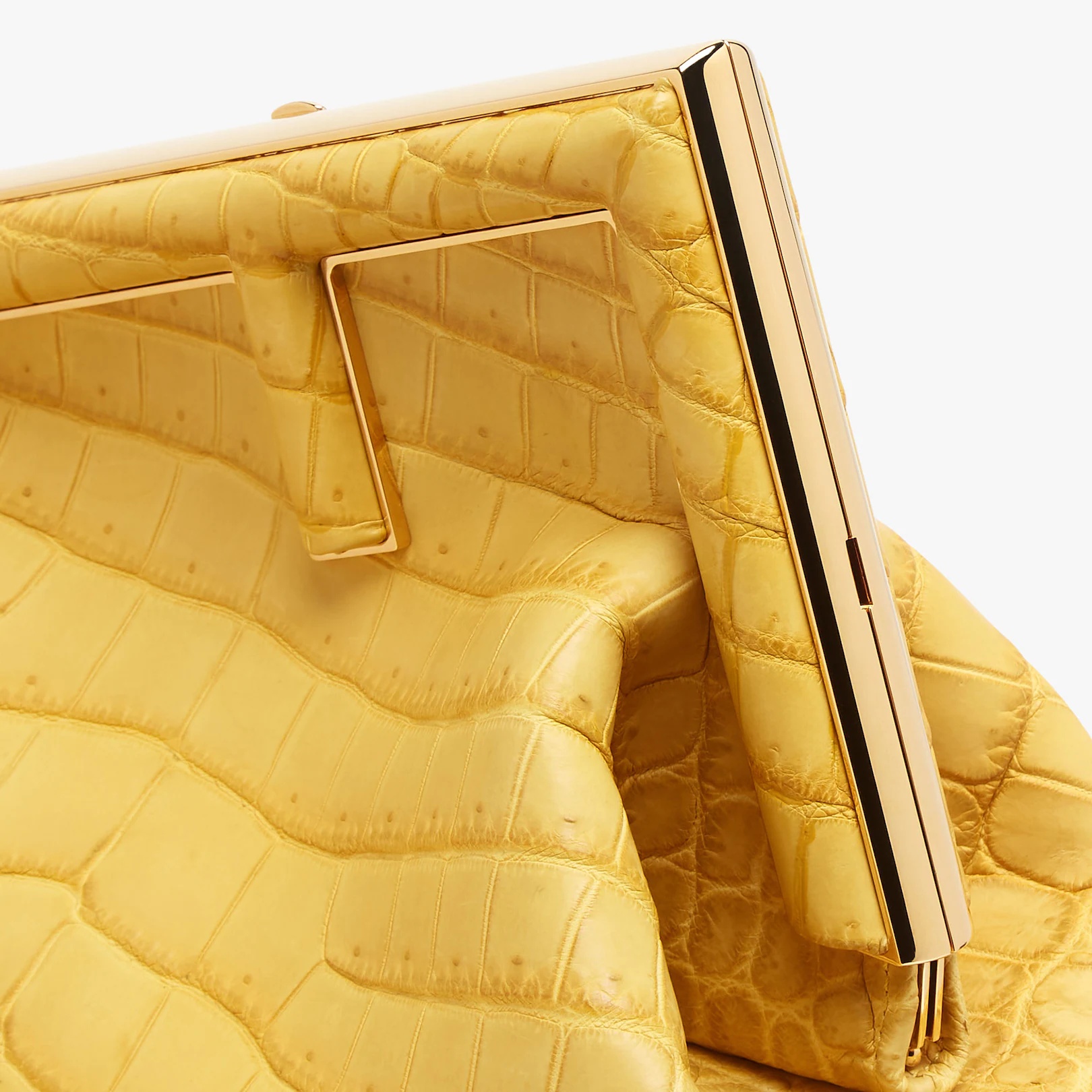 Yellow crocodile leather bag - 5