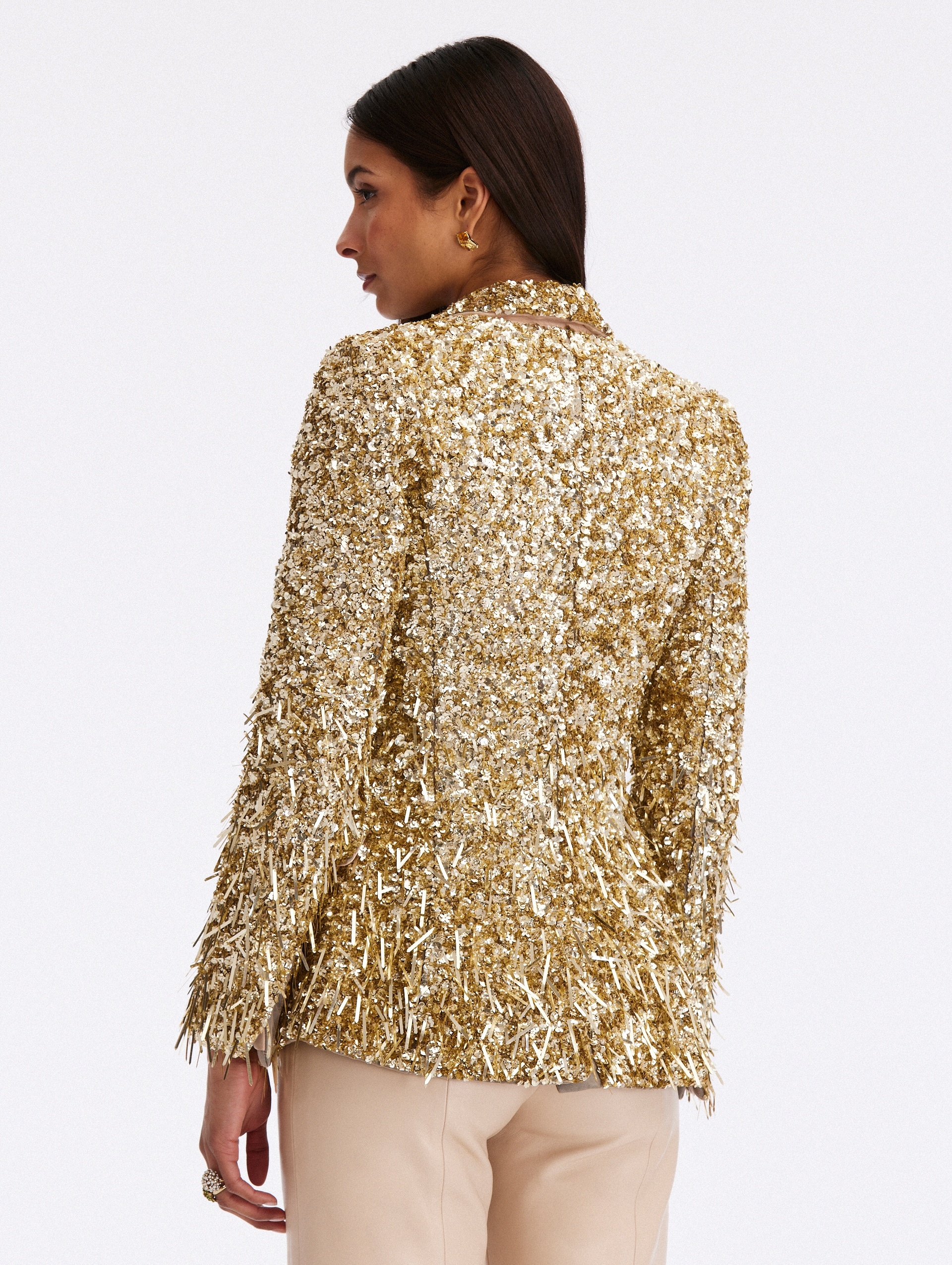 SEQUIN & PAILLETTE EMBROIDERED JACKET - 3