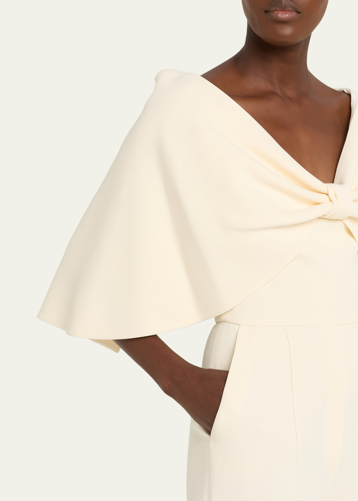 Wide-Leg Cady Cape Jumpsuit - 5