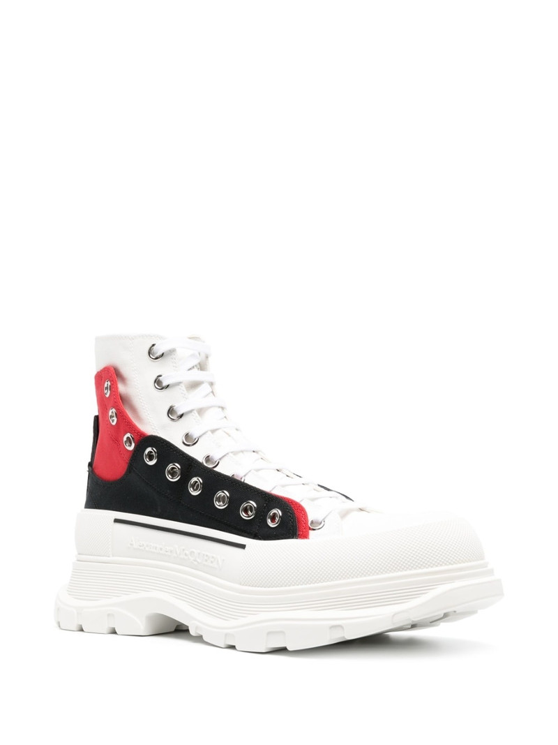 Alexander McQueen eyelet-detail high-top sneakers outlook