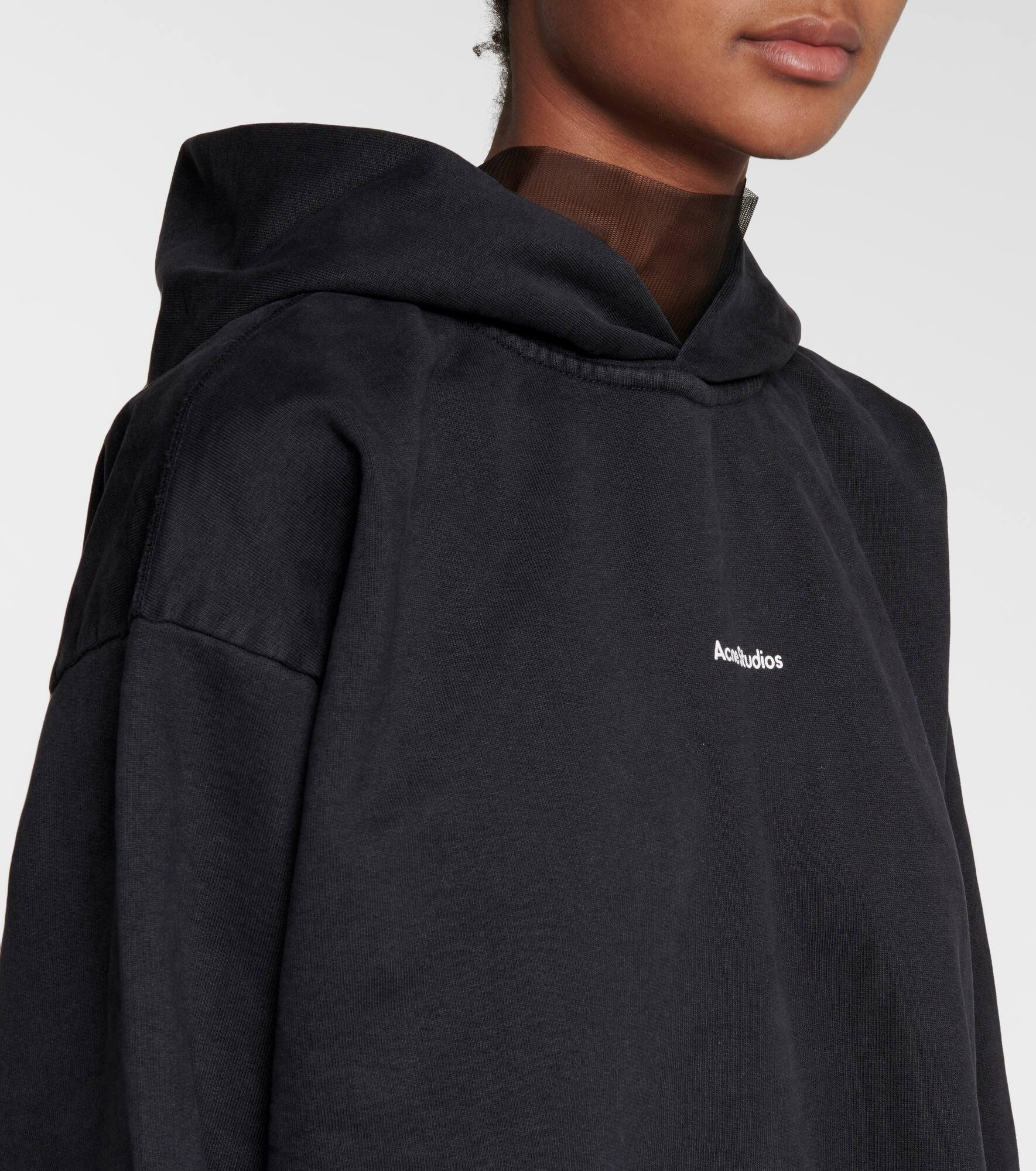 Logo cotton jersey hoodie - 5
