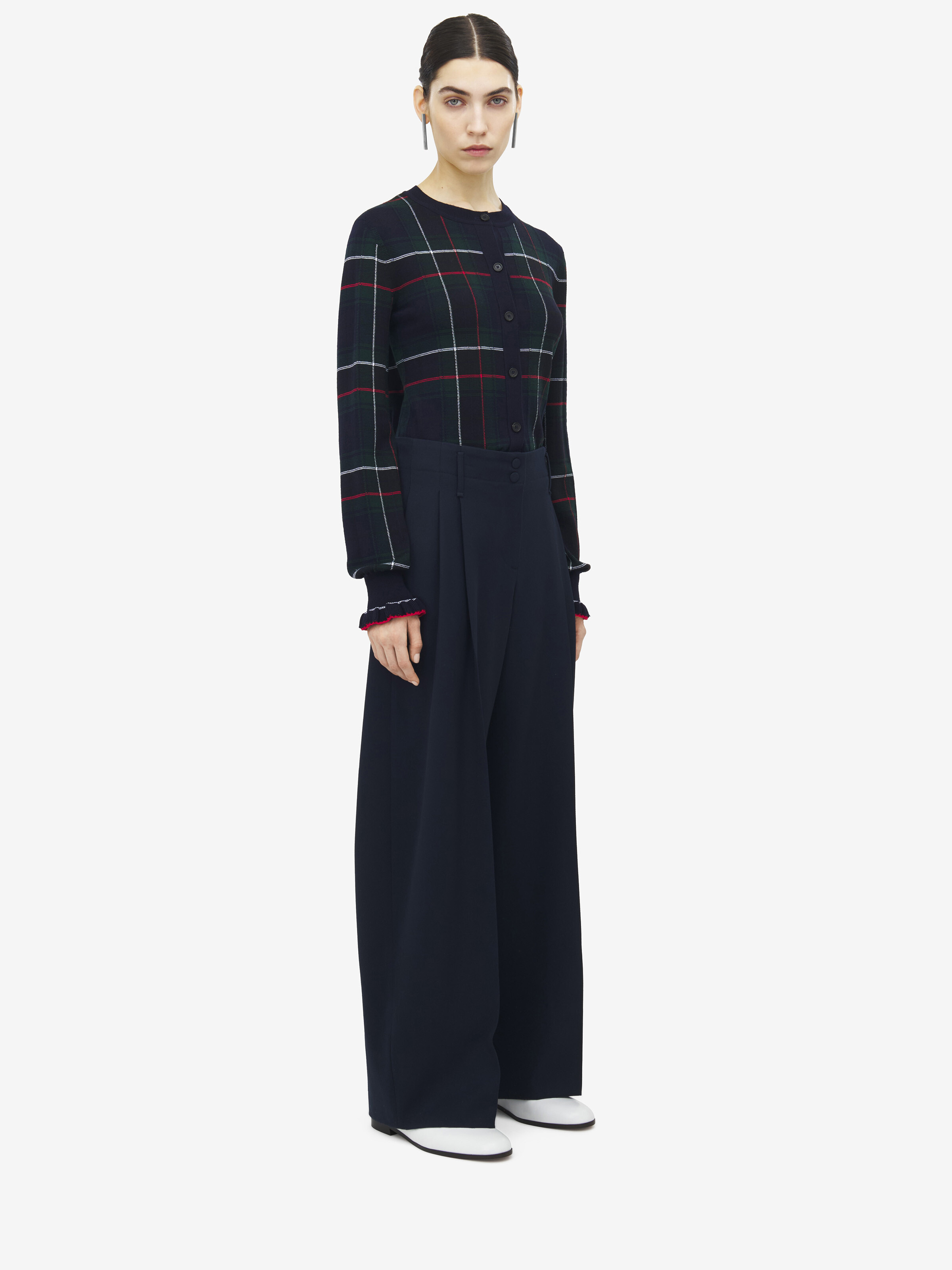 Wide Leg Tailored Trousers - 2
