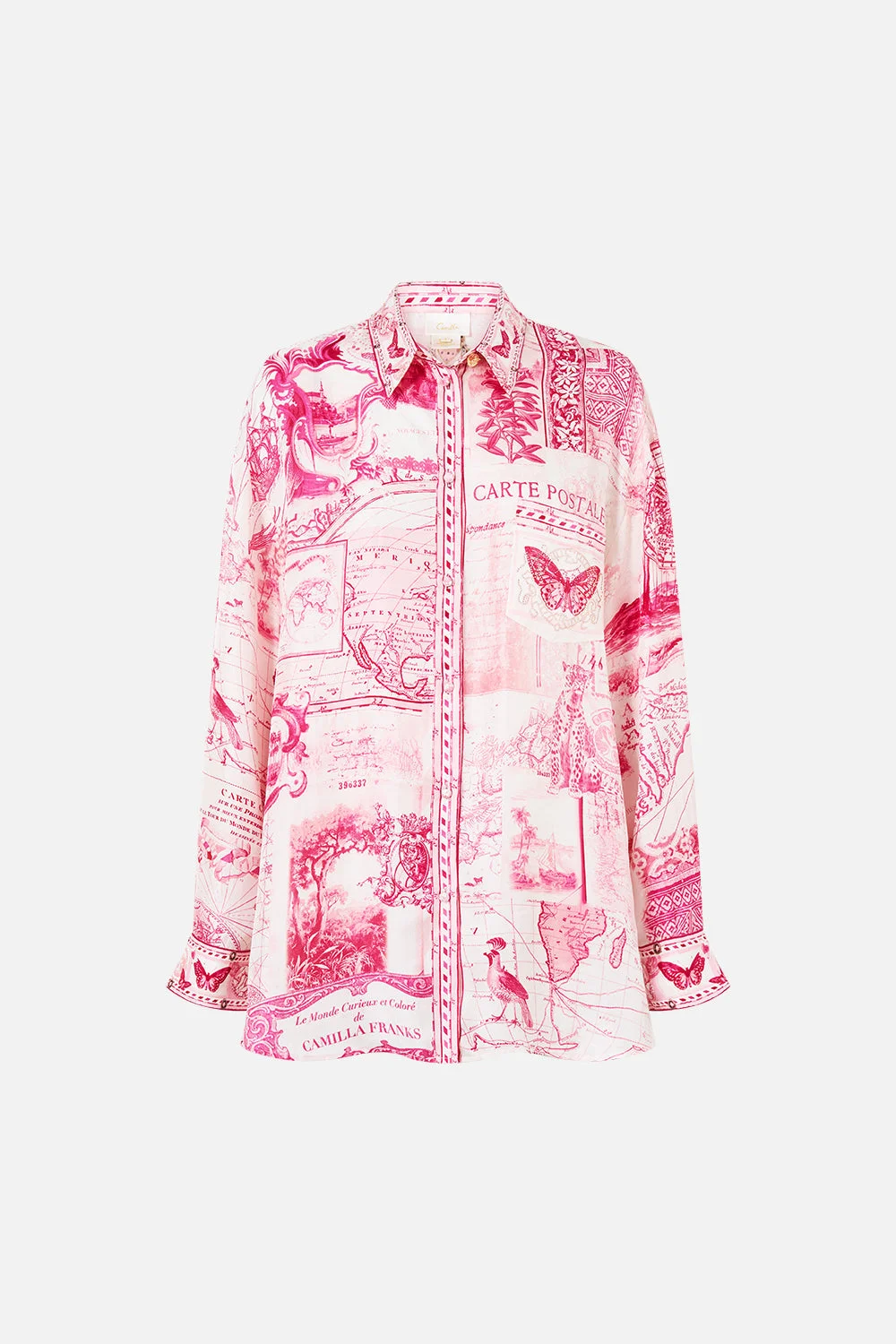 LONG SLEEVE OVERSIZED SHIRT WITH POCKET JOURNAL DE VOYAGE - 1