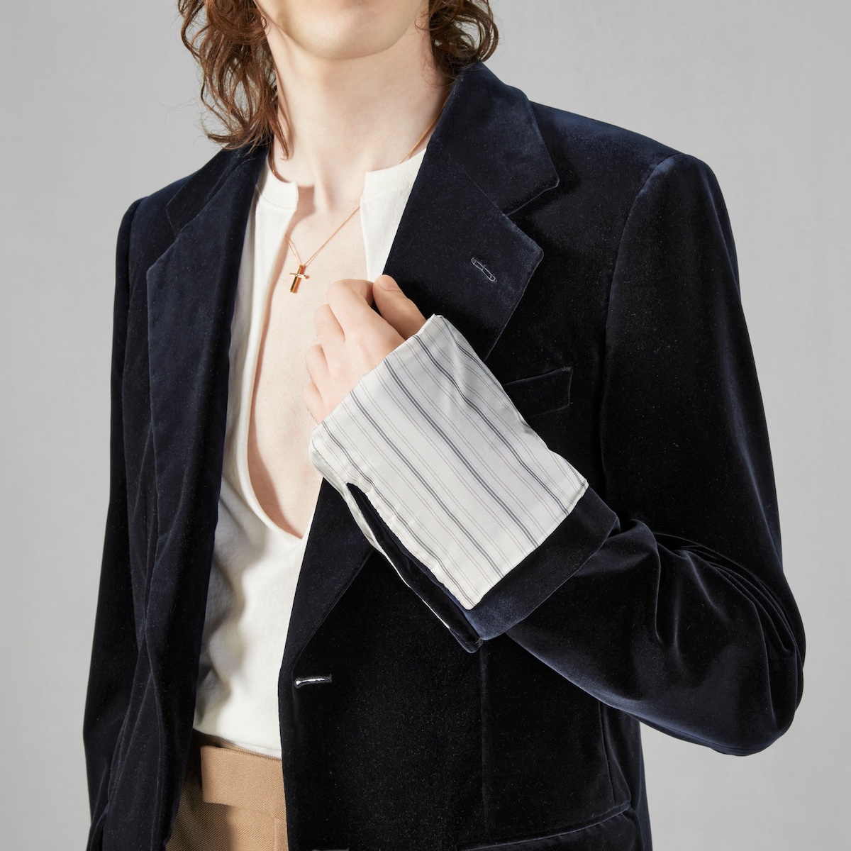Stretch cotton velvet formal jacket - 4