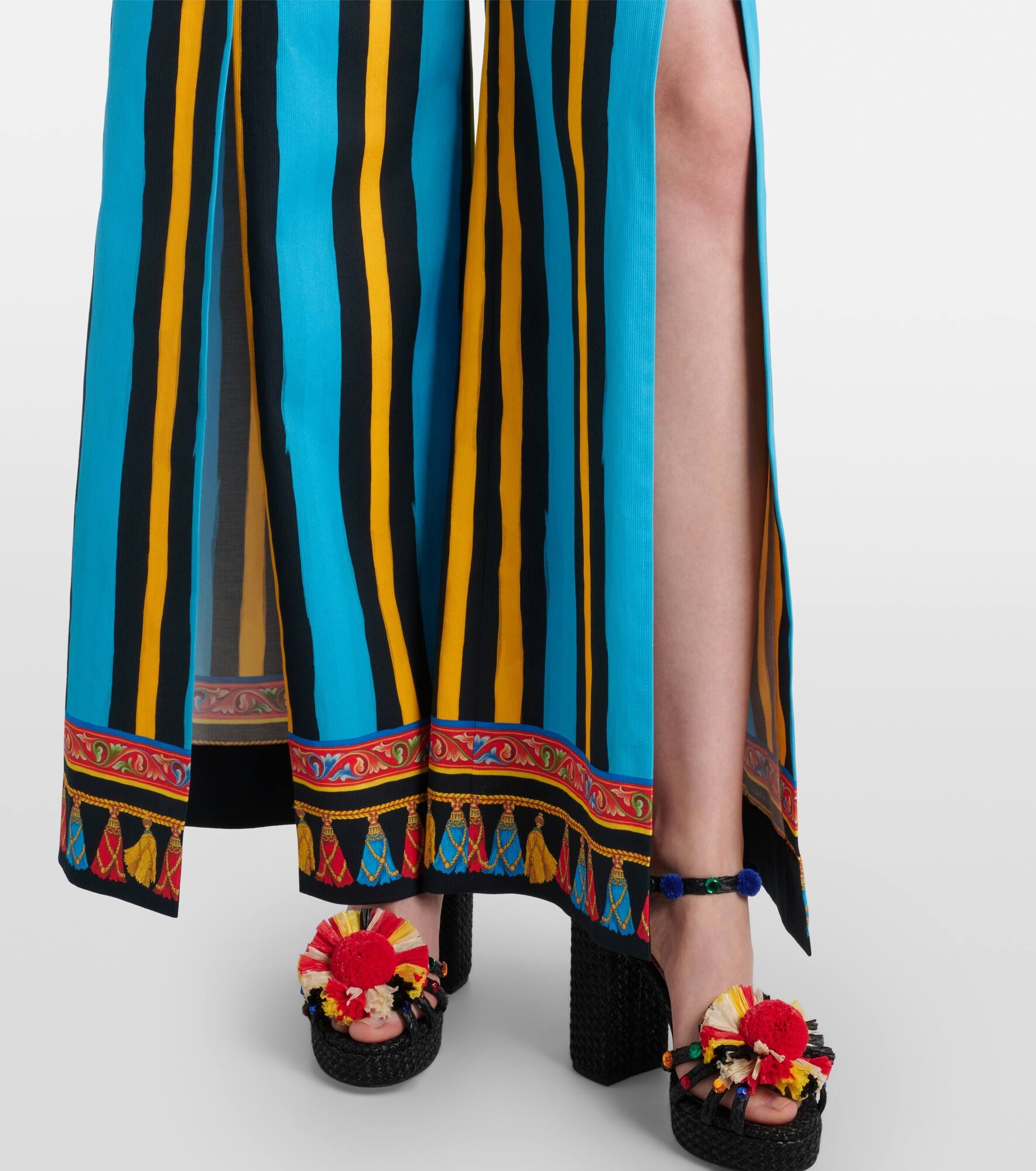 Striped wide-leg pants - 5