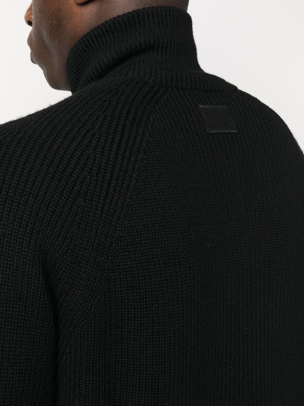 logo-patch ribbed-knit cardigan - 5