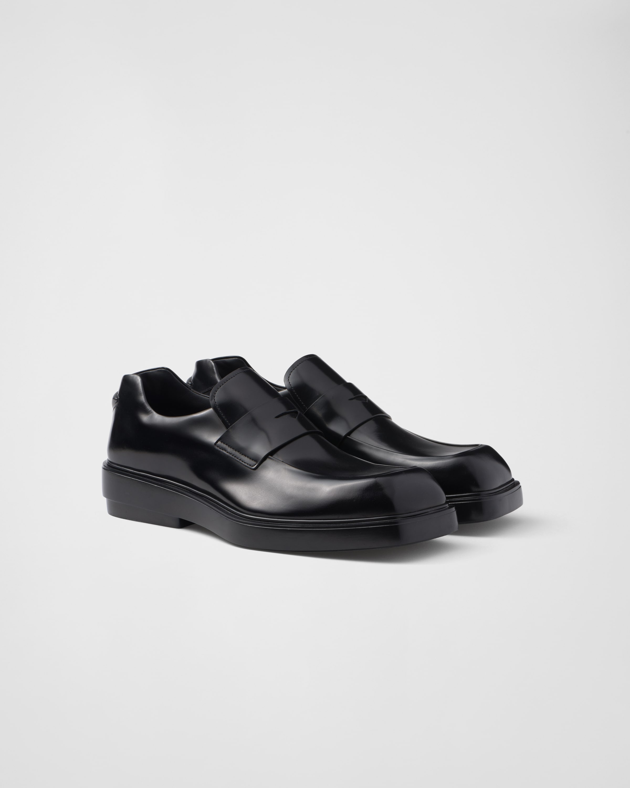 Brushed leather loafers - 1