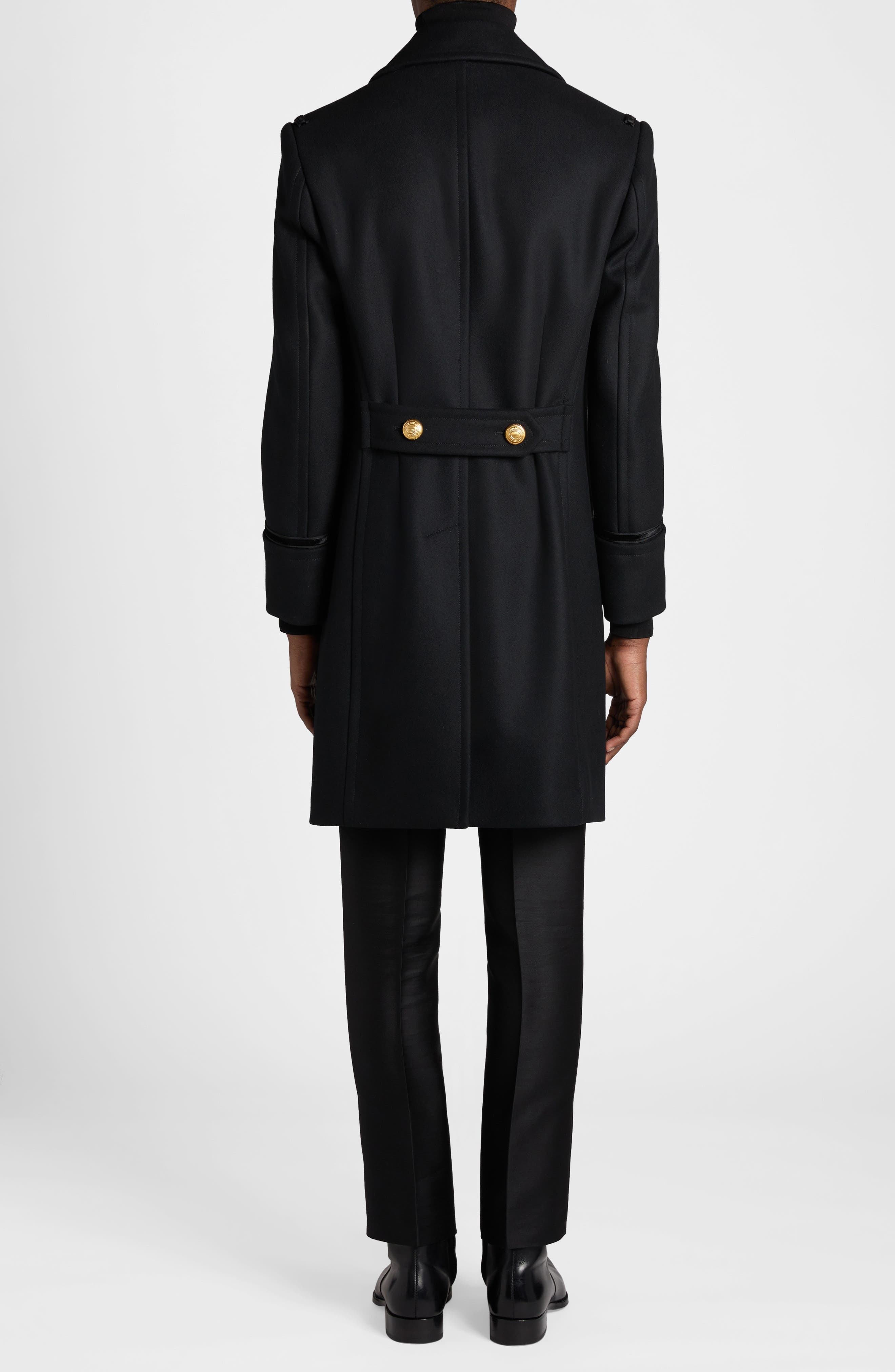 TOM FORD Double Breasted Wool Felt Martingale Coat in Black at Nordstrom - 2