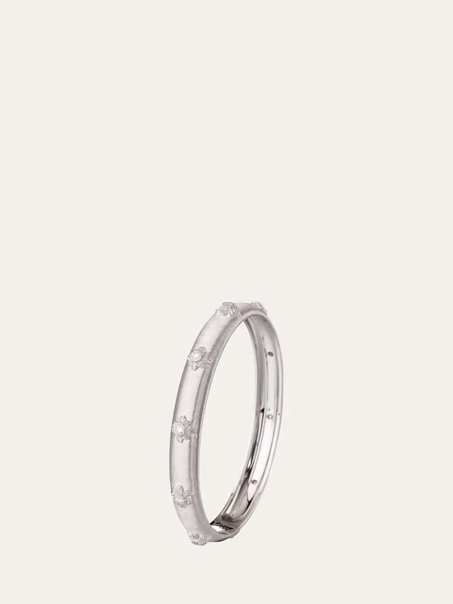 Macri Bombe 18K White Gold Diamond Bangle Bracelet, 8mm - 1