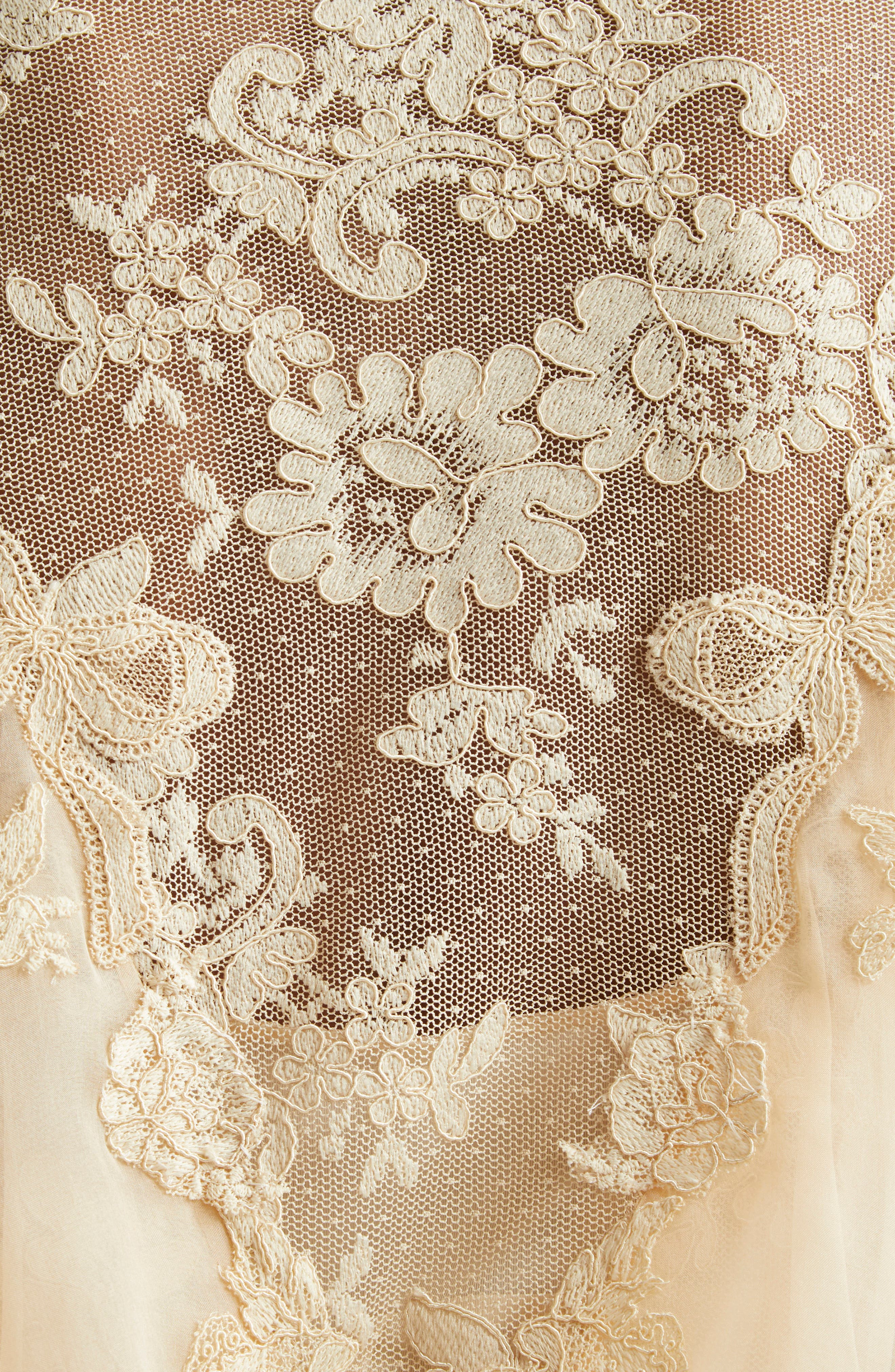 Zimmermann Hypnotic Cascading Semisheer Long Sleeve Lace Silk Gown in Cream at Nordstrom - 6