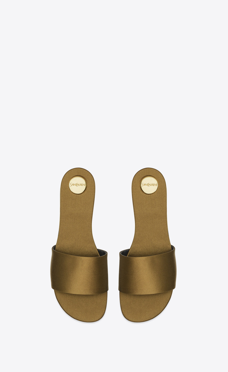 SAINT LAURENT carlyle slides in satin crepe outlook