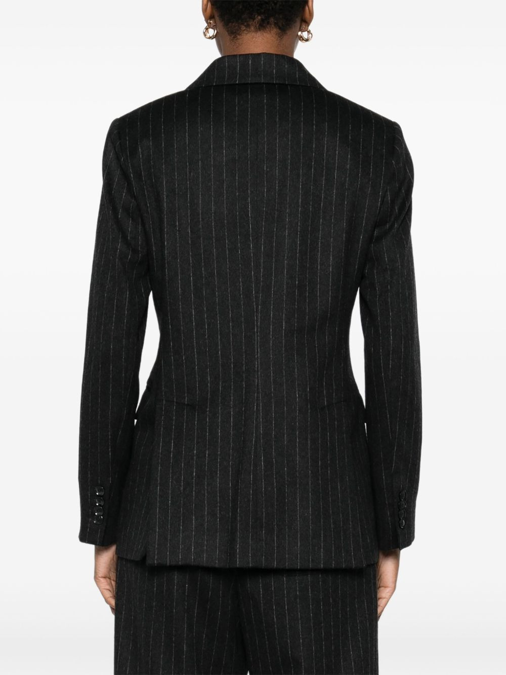 pinstripe double-breasted blazer - 4