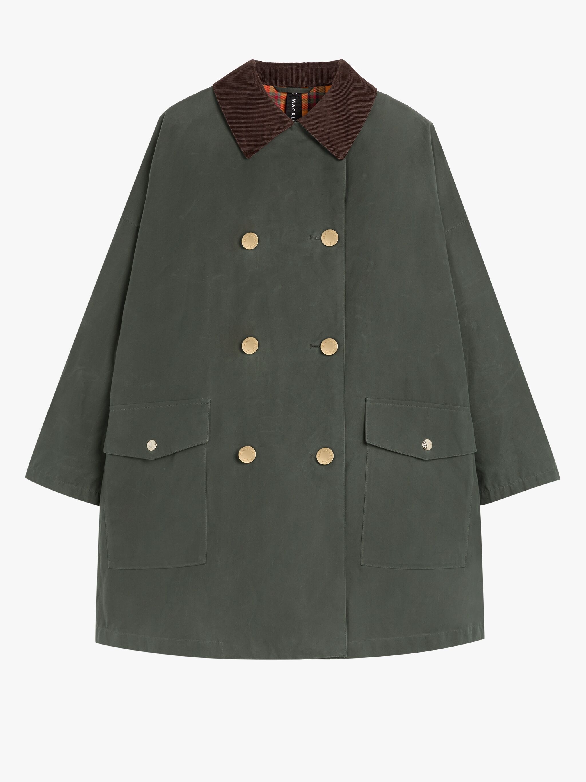 HUMBIE GREEN WAXED COTTON OVERCOAT - 1