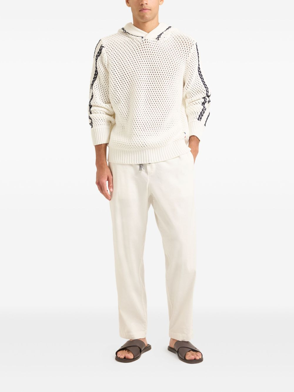 Kirk stitch-detail open-knit hoodie - 2