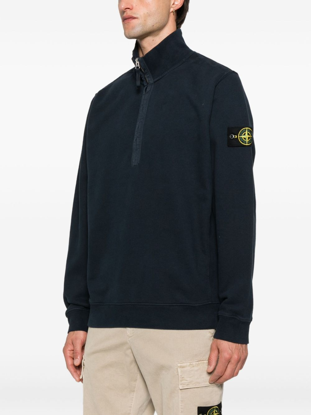 half-zip cotton sweatshirt - 3