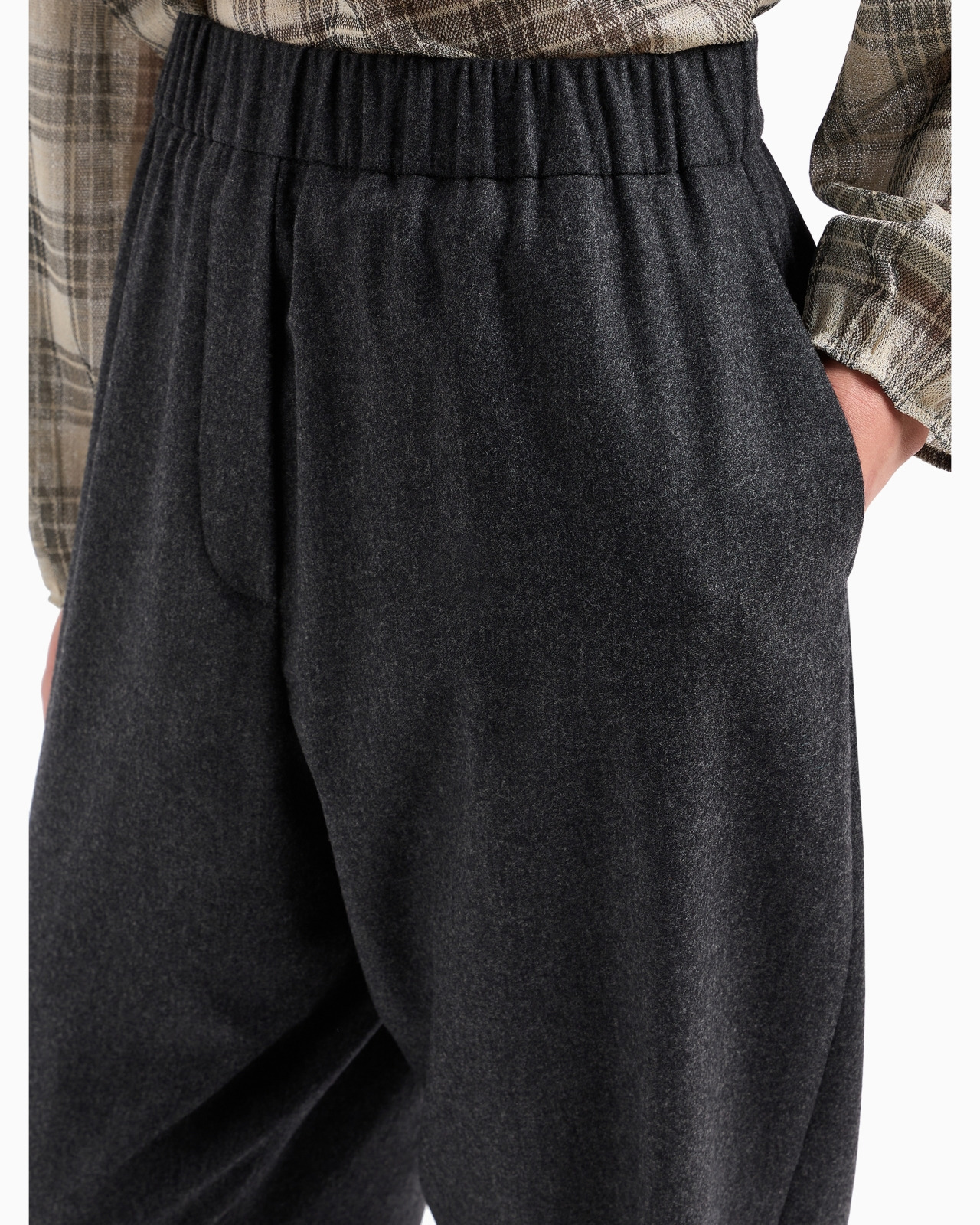 Soft wool and cashmere flannel trousers - 5