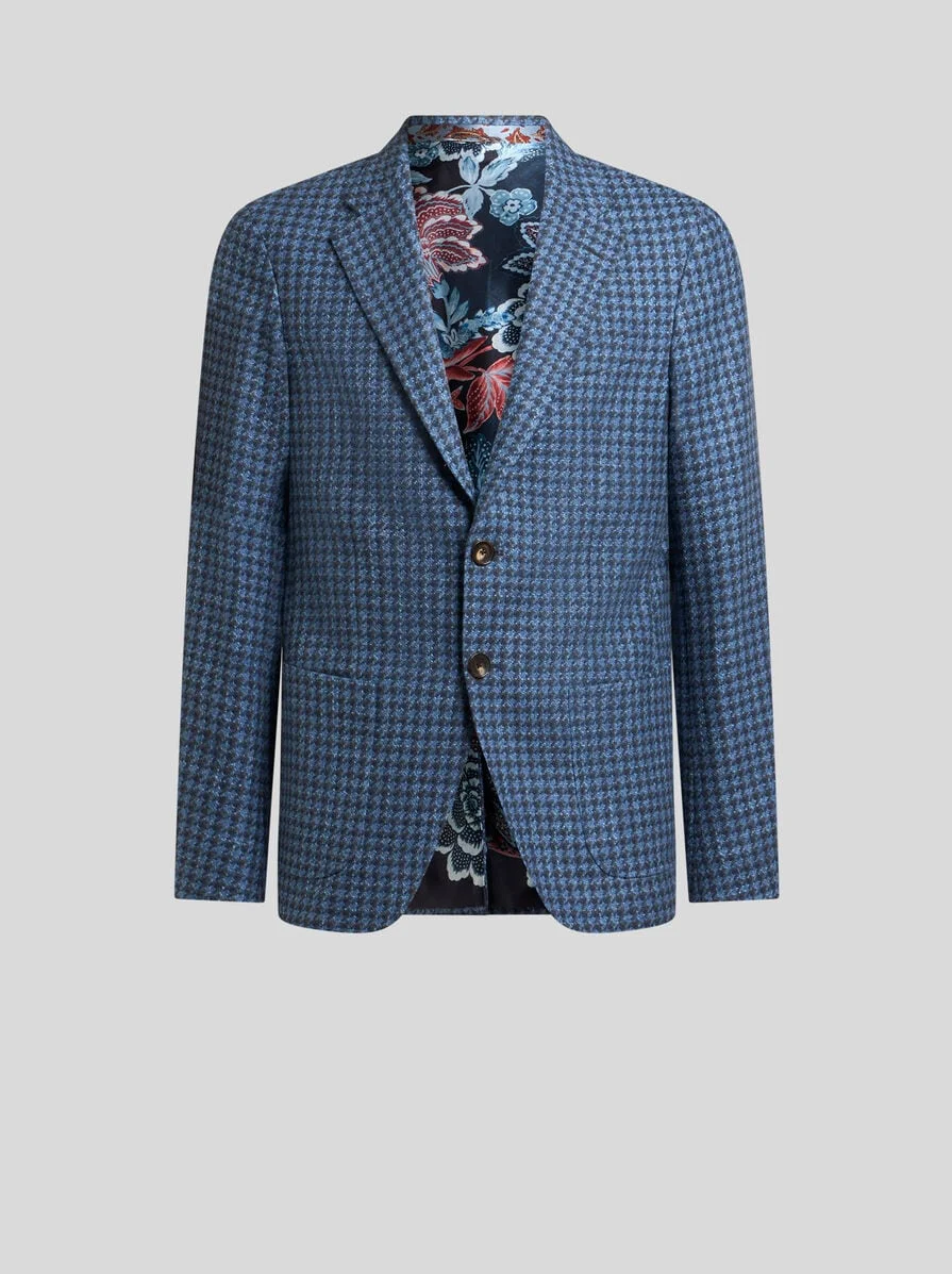 WOOL-BLEND HOUNDSTOOTH JACKET - 1