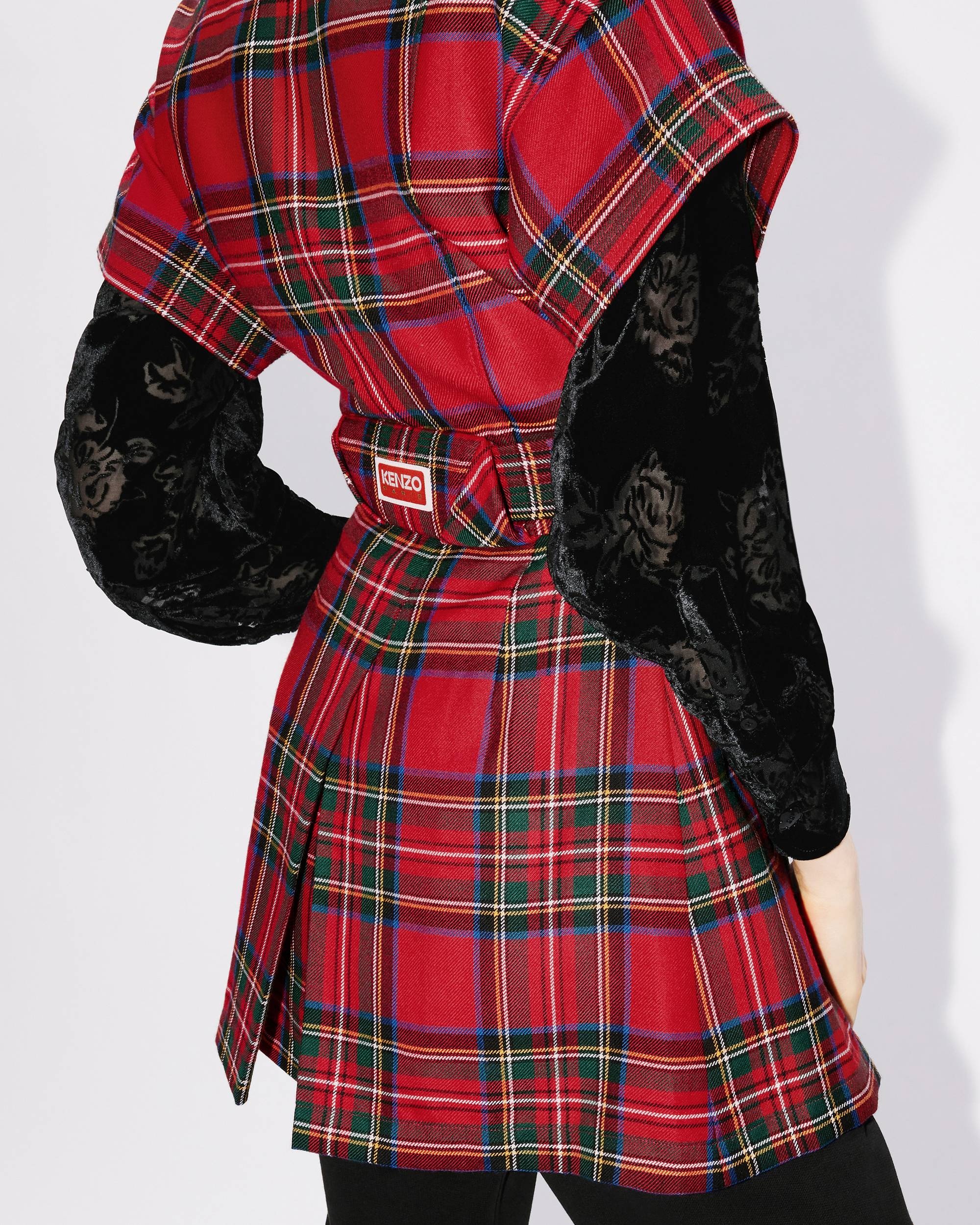 Short checked kimono dress - 8