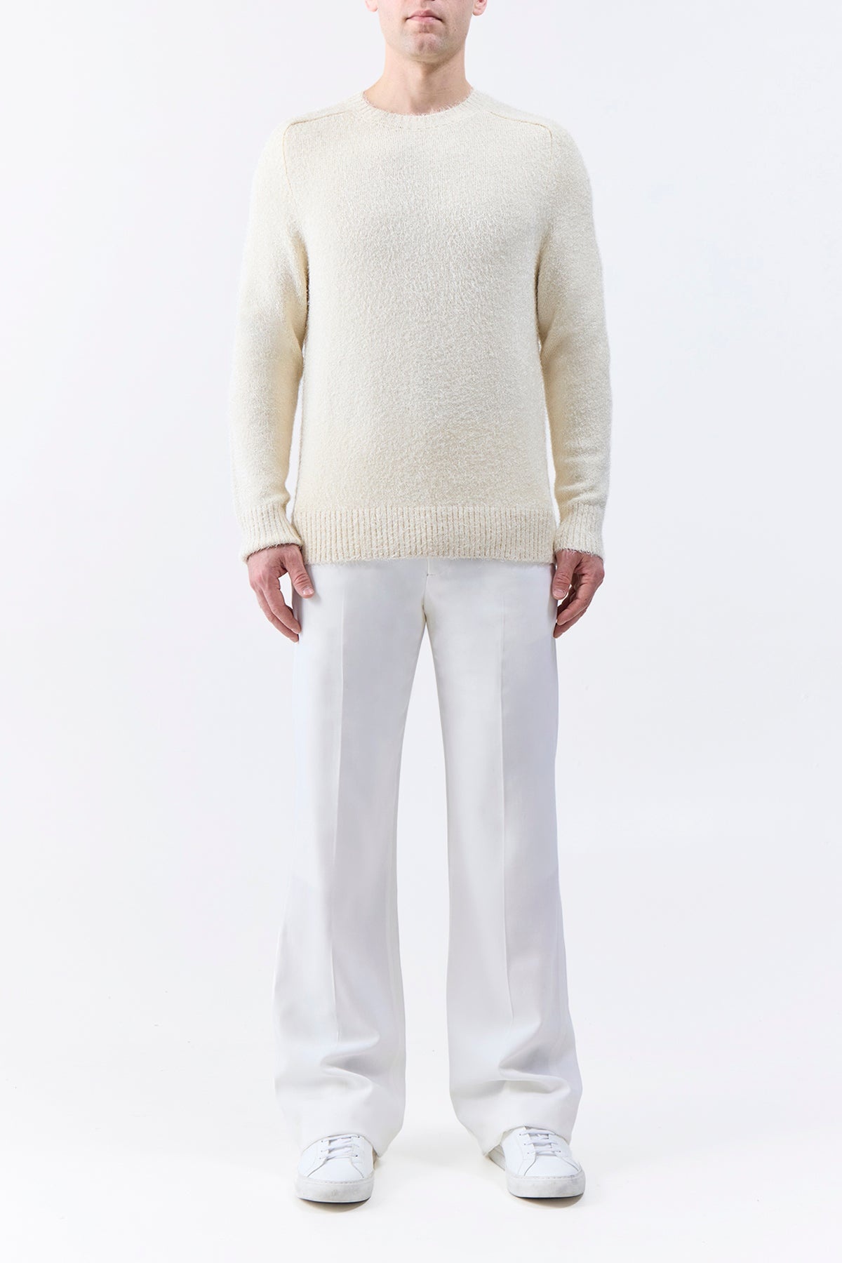 Shorehan Knit Sweater in Ivory Silk Cashmere - 2