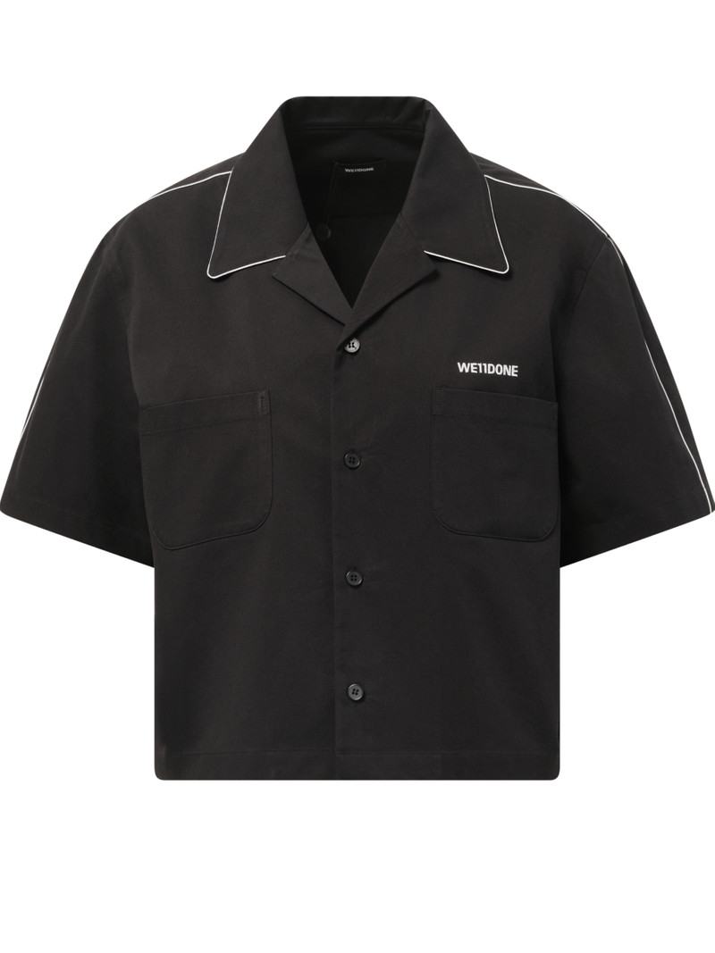 We11done Short-Sleeved Convertible Shirt in Black outlook